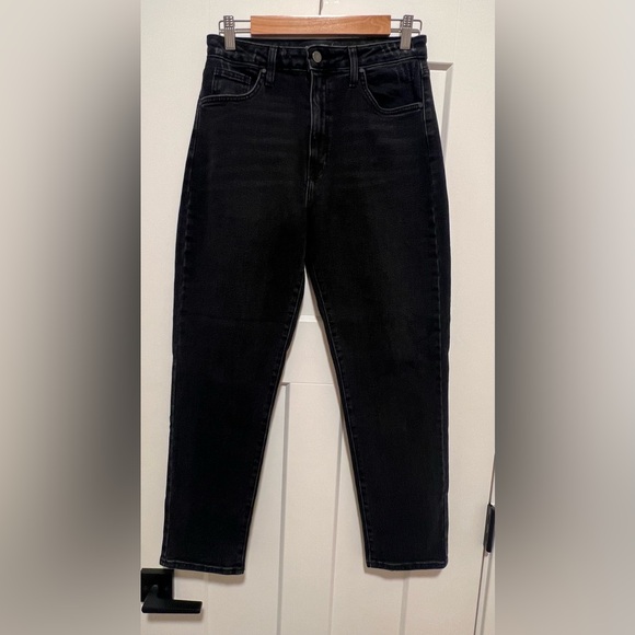 Cropped Straight Leg Denim in Black - Picture 1 of 4